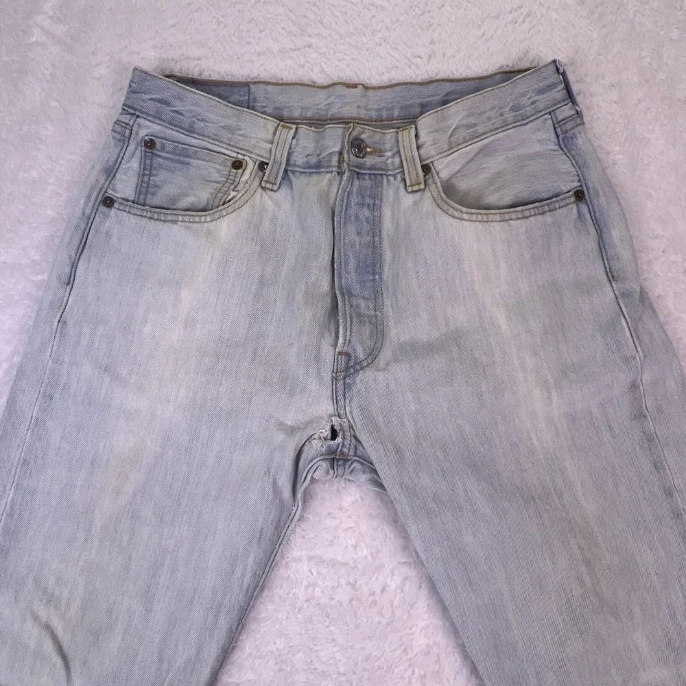 VTG Levi's 501 Men's Jeans Original‎ Straight 32x30 Bleach Wash Y2K Distressed